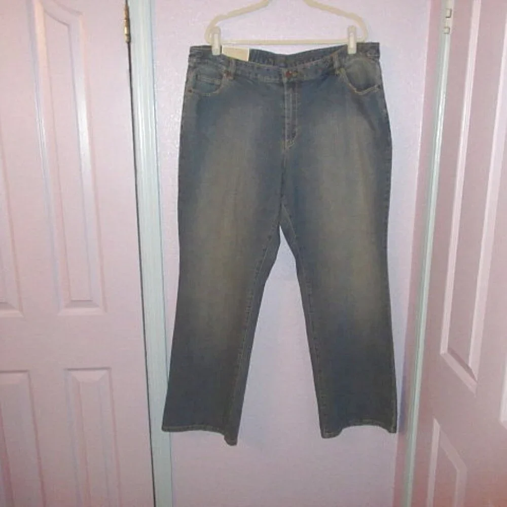 Michael Kors Wide Leg Jeans Womens 22W Stretch Denim High Rise Greenwich NWT